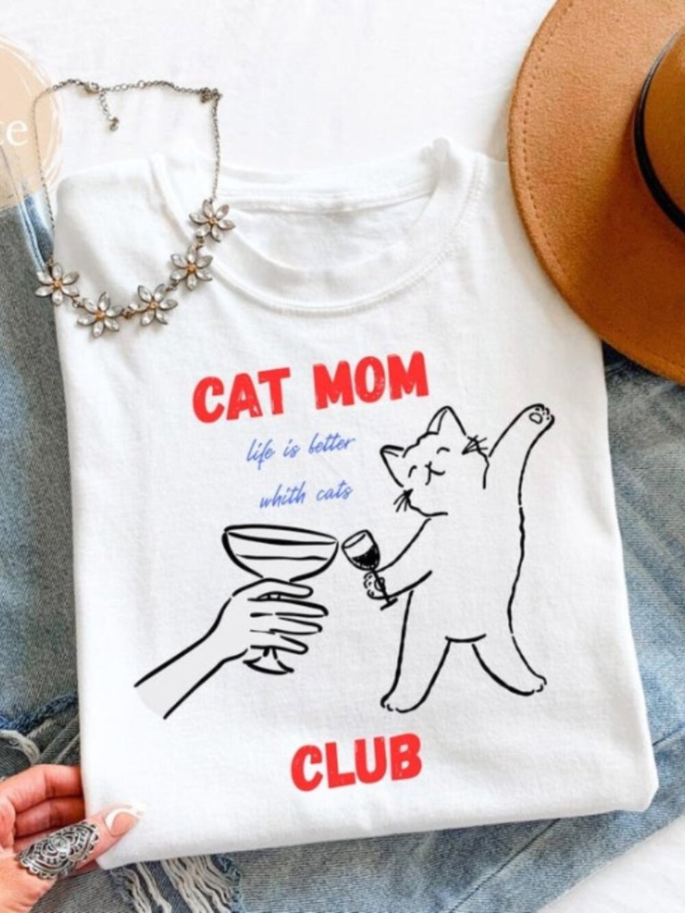 Cat Mom T-Shirt, Funny Cat Lover Tee